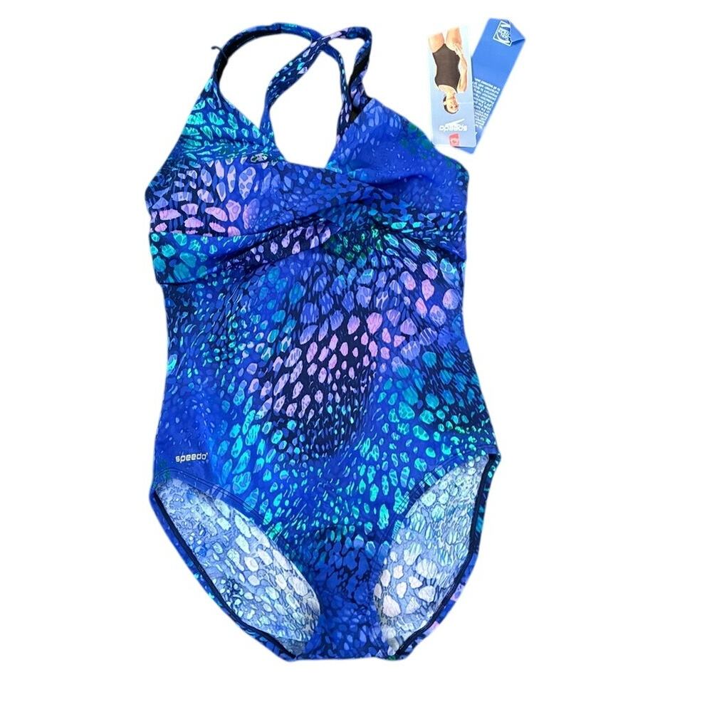 NWT Speedo Animal Print One-Piece Swimsuit Size 12 Womens